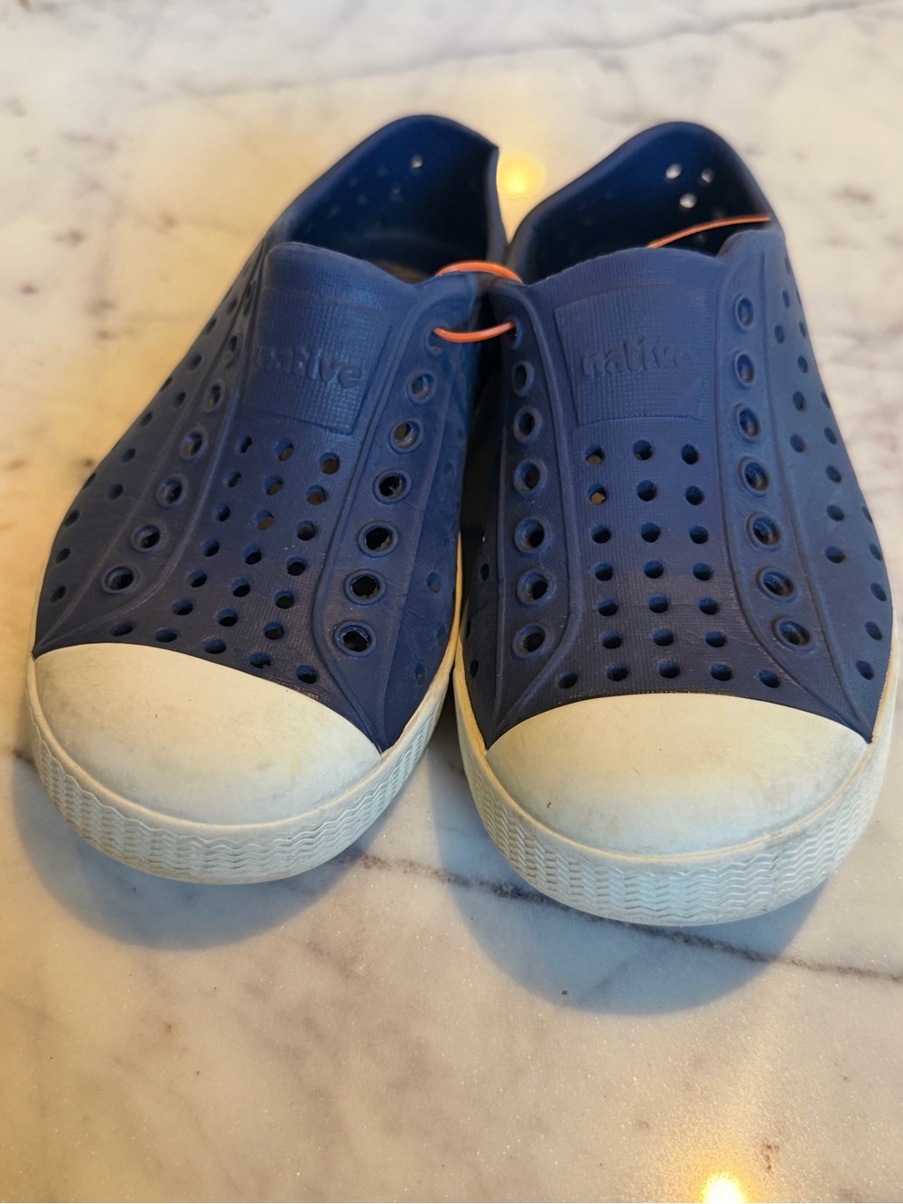 Native Kids Slip-On Sneakers in Navy with White Toe C9